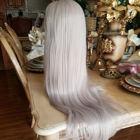 Silver Gray Ash Blonde Lace Front Wig main image 6